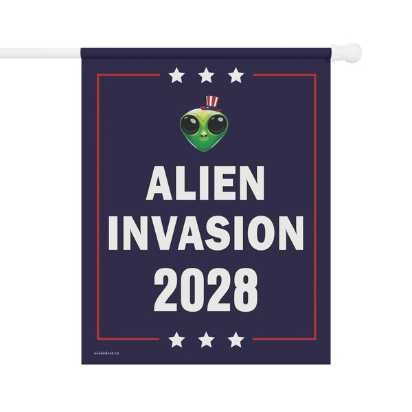 Alien Invasion 2028 Funny Election Flag