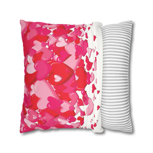 Pink Valentine's Day Faux Suede Throw Pillow Cover