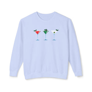 Christmas Martini Sweatshirt Soft Cotton, Relaxed Fit
