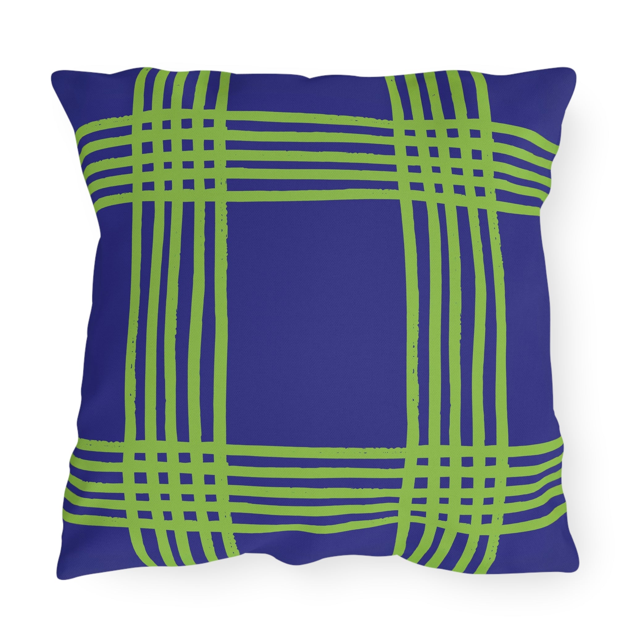 Purple and Green Indoor Outdoor Fall Reversible Throw Pillow