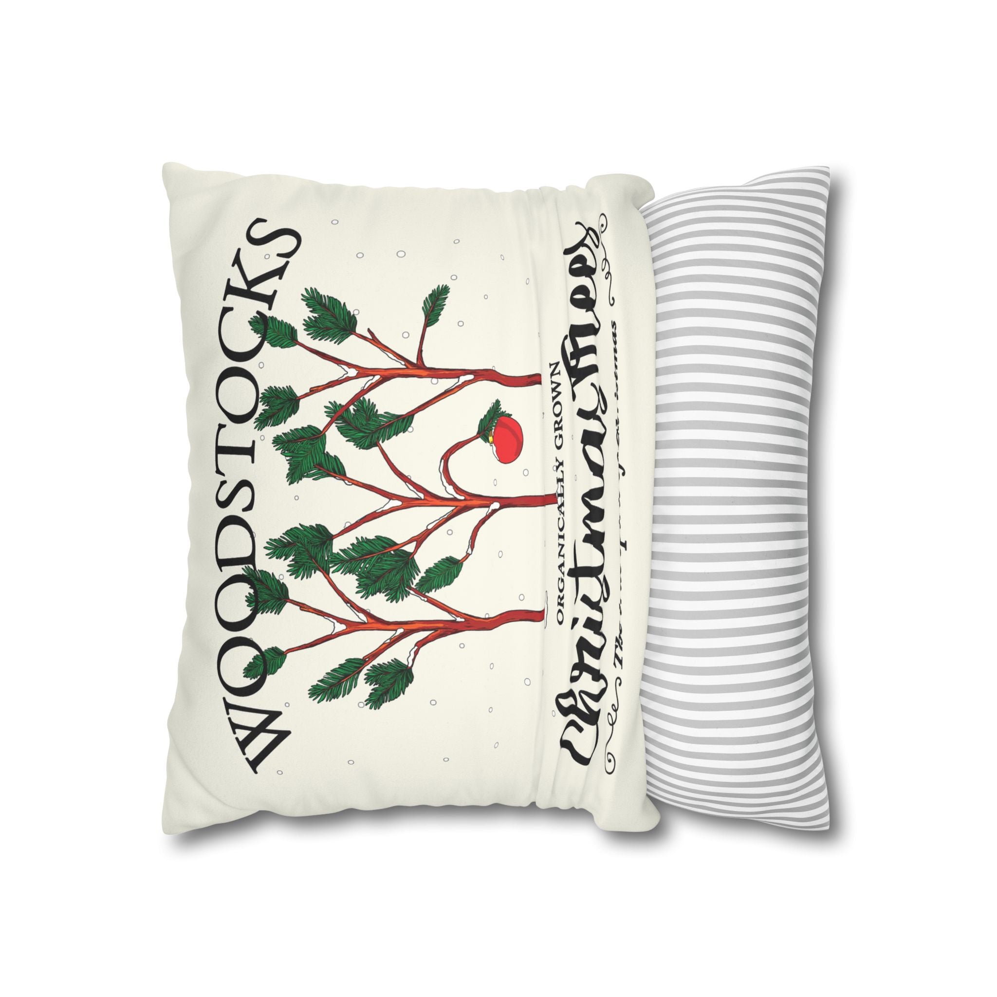 Charlie Brown Tree Faux Suede Christmas Pillow Cover
