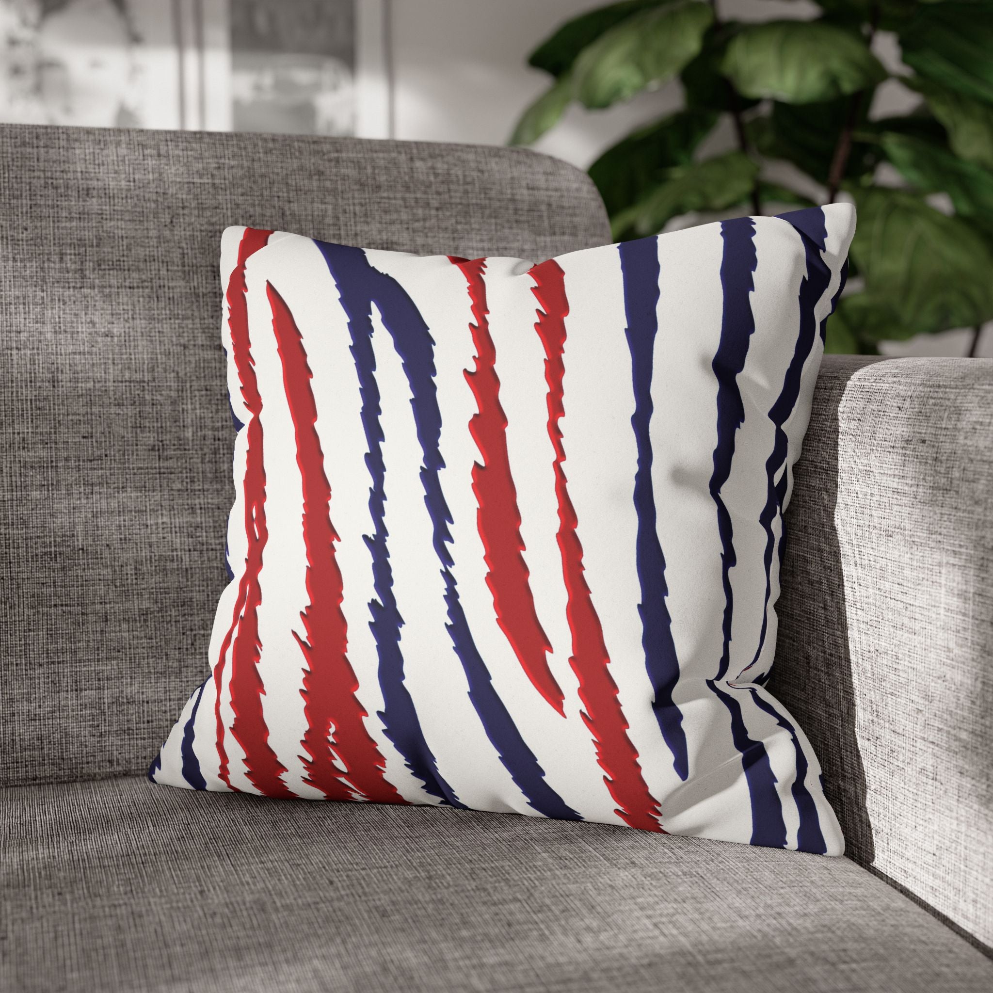Red White Blue Animal Print Patriotic Soft Pillow Cover