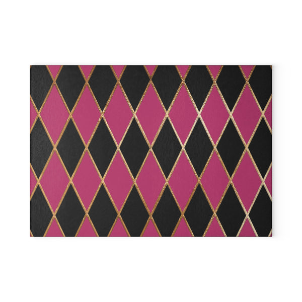Pink and Black Diamond Modern Kitchen Cutting Board