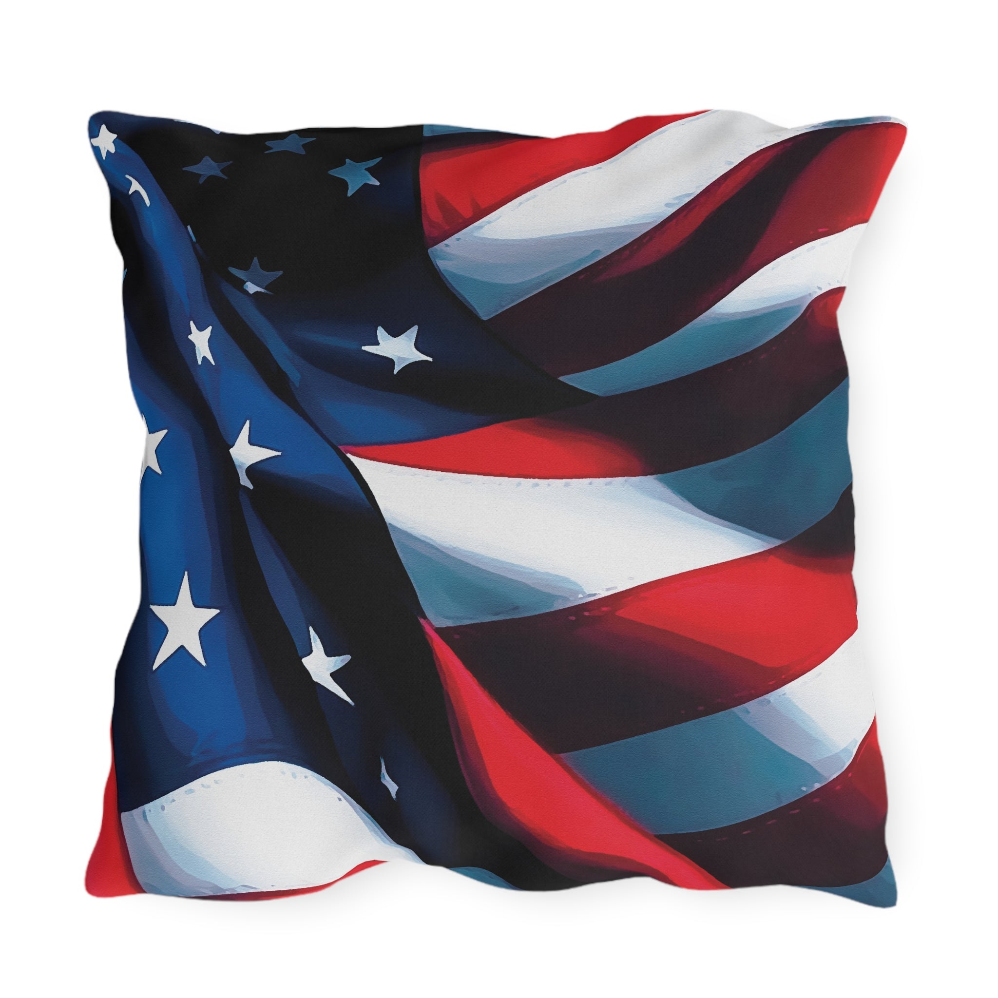 American Flag Patriotic Decor Outdoor Indoor Accent Pillow