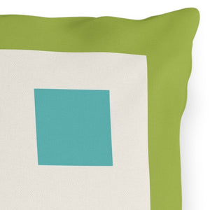 Pastel Green & Blue Indoor Outdoor Throw Pillow