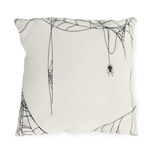 throw pillow with 'Hanging Spider' design