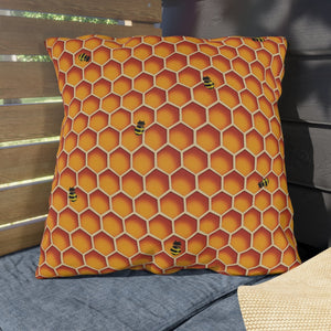 Honeycomb Bees Indoor Outdoor Accent Pillow Spring Patio Decor
