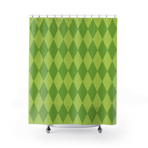 Harlequin Green Bath Shower Curtain