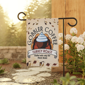 Garden flag with 'Turkey Roast Coffee Funny Thanksgiving' design