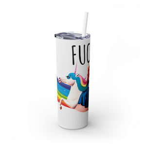 mug with 'Fuck It Funny Insulated Tumbler 20oz' graphic on a white background