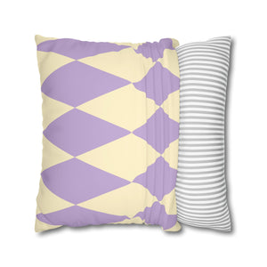 Reversible Purple Harlequin Pillow Cover