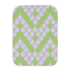 soft sherpa blanket with 'Green & Purple Snake Print' design