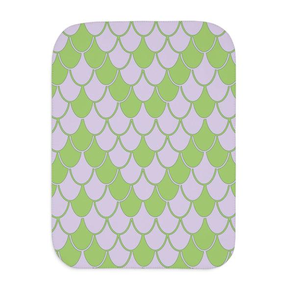 Baby Snake Green & Purple Sherpa Baby Blanket