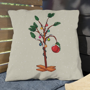 throw pillow with 'Charlie Brown Christmas Outdoor' design