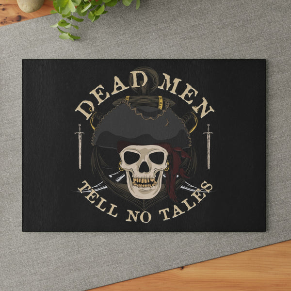 Pirate Skull Cooking Gifts for Men Glass Cutting Board