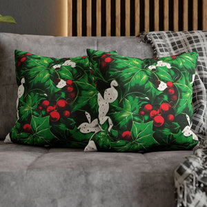 throw pillow with 'Holiday Ivy Cover Cozy Holiday Decor' design