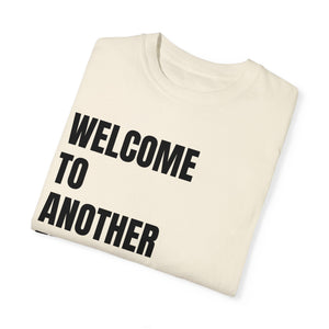 Light blue t-shirt with 'WTF Funny Sarcastic' design on a white background
