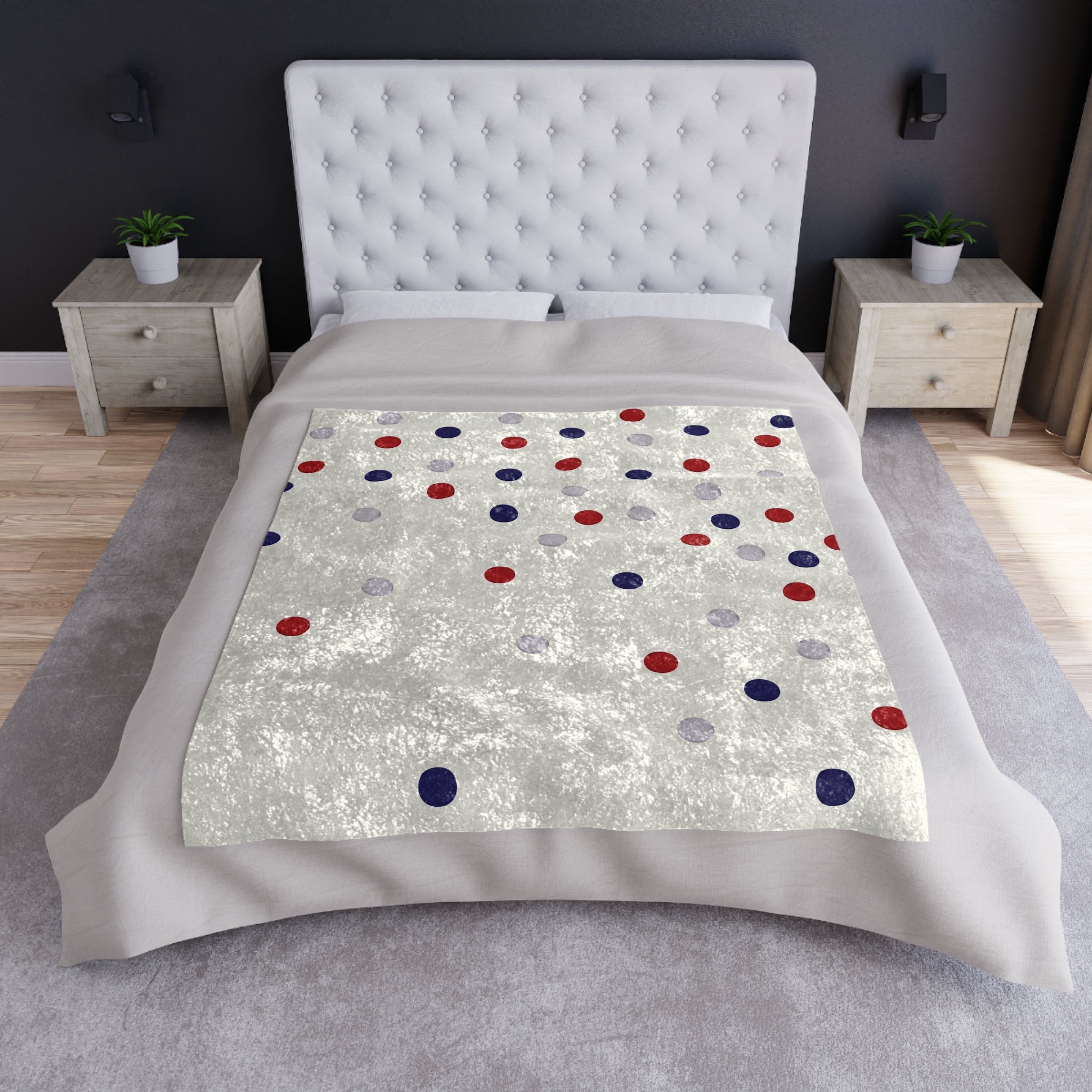 American Polka Dots Patriotic Chic Shimmering Throw Blanket