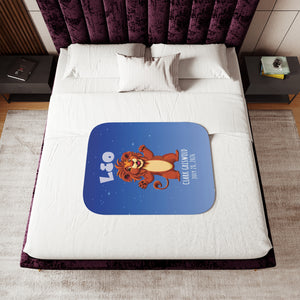 Soft sherpa blanket with 'Personalized Leo Zodiac | Custom Gift' design