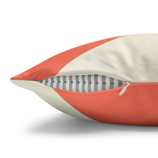 Ivory & Orange Soft Throw Pillow Cover Reversible