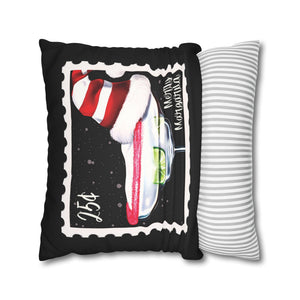 throw pillow with 'Merry Margarita Cover Holiday' design