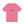 Pink t-shirt with embroidered red white and blue text design on a white background