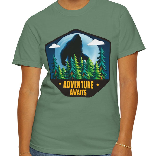 Comfort Colors® Bigfoot Adventure Awaits Funny Camping T-Shirt