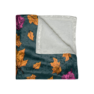 Fall Leaves Green Decorative Throw Blanket