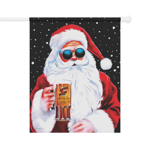 Garden flag with 'Groovy Santa Funny Christmas' design