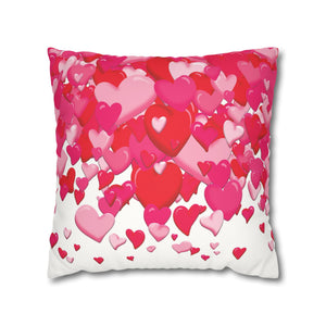 Pink Valentine's Day Faux Suede Throw Pillow Cover