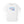 White t-shirt with colorful text on a white background