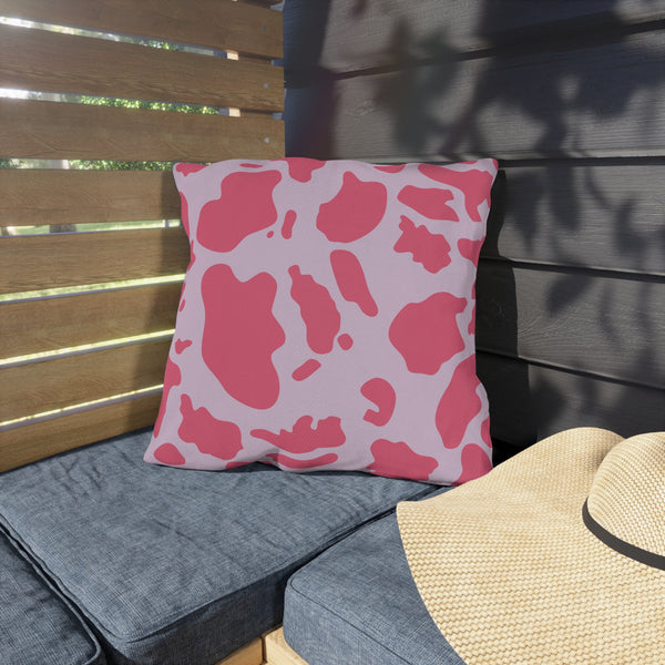 Pink and Lilac Animal Indoor Outdoor Throw Pillow