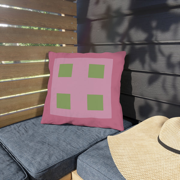 Pastel Pops Pink Green Outdoor Throw Pillow