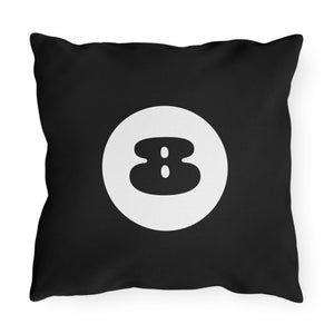 Black 8 Ball Indoor Outdoor Throw Pillow