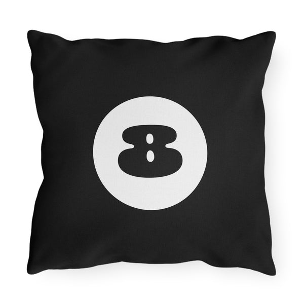 Black 8 Ball Indoor Outdoor Throw Pillow