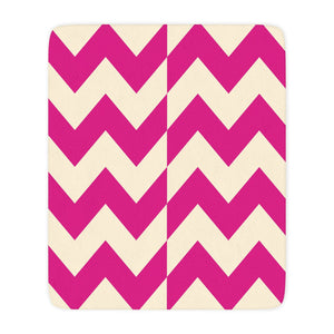 Pink and Cream Zig Zag Sherpa Throw Blanket