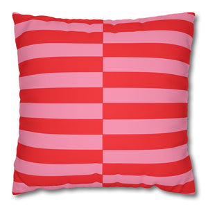 pink candy cane striped christmas pillow cover