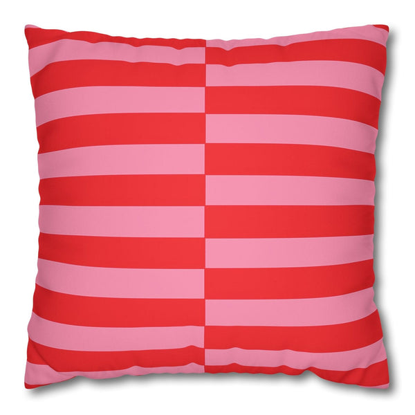 pink candy cane striped christmas pillow cover