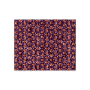Soft sherpa blanket with 'Purple & Orange Art Deco Decorative Throw' design