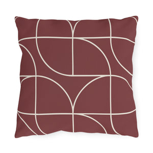 throw pillow with 'Red & White Art Deco' design