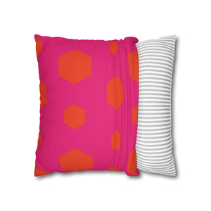 throw pillow with 'Pink & Orange Reversible Cover' design