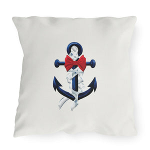 throw pillow with 'Nautical Anchor Patriotic Outdoor Indoor' design
