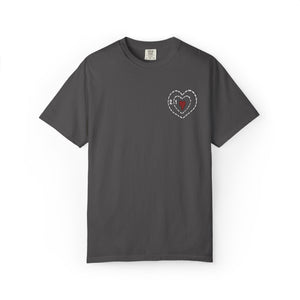 Embroidered Grinch Heart Holiday Comfort Colors® T-Shirt