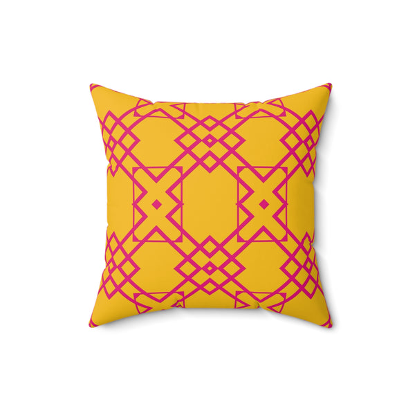 Yellow & Pink Geometric Throw Pillow