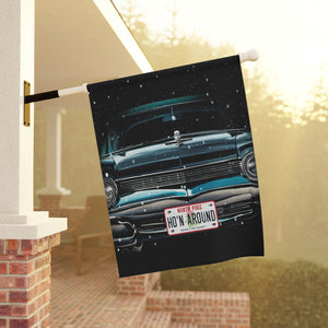 Garden flag with 'Funny Christmas Durable Outdoor Holiday' design
