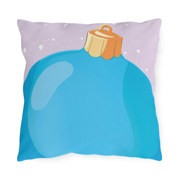 Blue Christmas Pillow Outdoor Pillow Holiday Decor