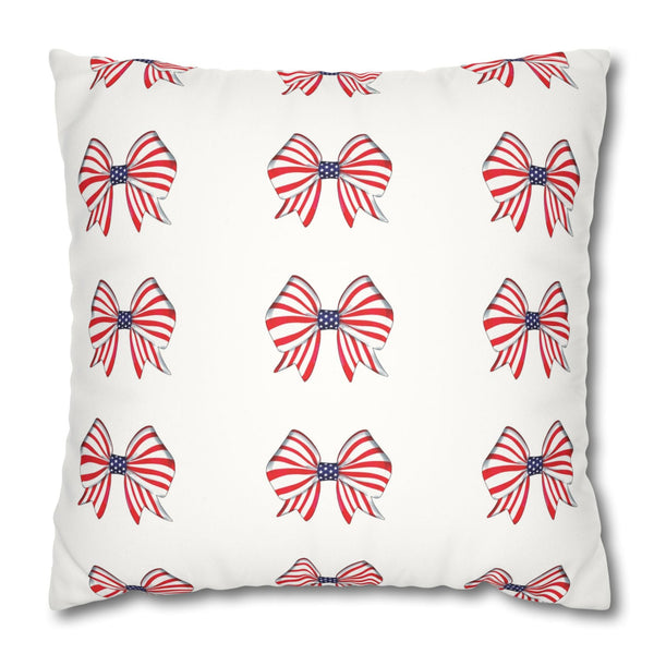 Patriotic Bows 4th of July Soft Accent Pillow Cover