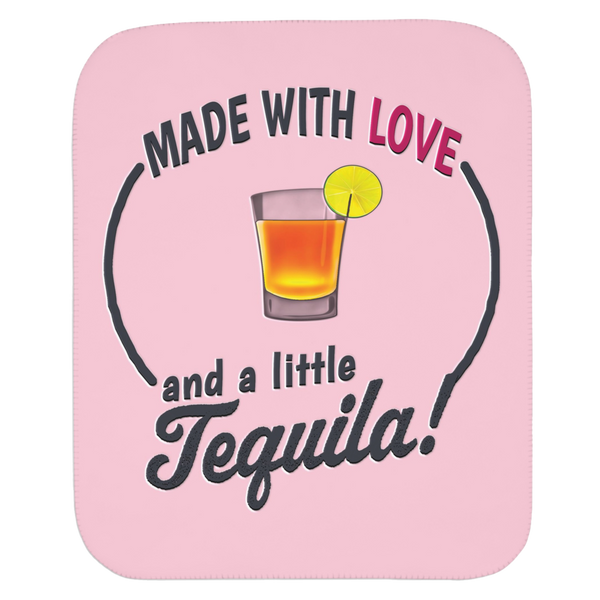 made with love funny pink baby blanket