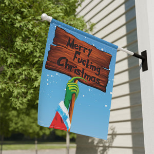 Garden flag with 'Grinch Christmas – Version B' design