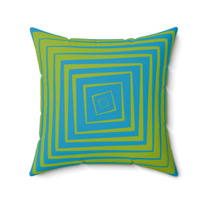 Blue & Green Reversible Retro Throw Pillow